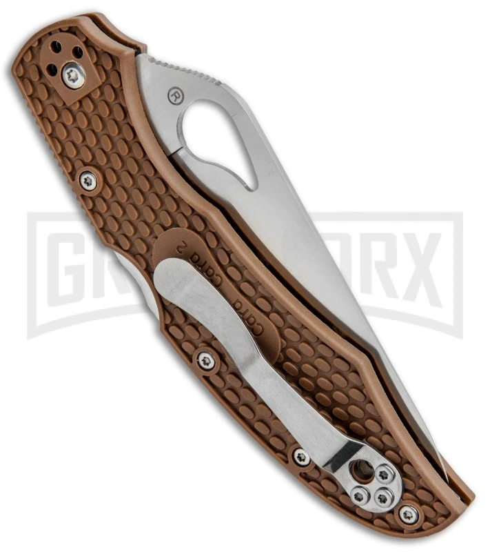 Byrd Cara Cara 2 Brown FRN Folding Knife - Satin Serr 3 Byrd Cara Cara 2 Brown FRN Folding Knife - Satin Serr - Image 3