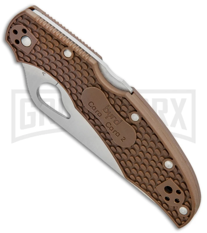 Byrd Cara Cara 2 Brown FRN Folding Knife - Satin Serr 2 Byrd Cara Cara 2 Brown FRN Folding Knife - Satin Serr - Image 2