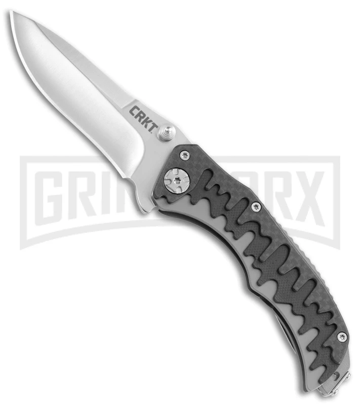 CRKT Drip Tighe Gray CF/G-10 Drop Point Outburst A/O Knife - Satin Plain 1 CRKT Drip Tighe Gray CF/G-10 Drop Point Outburst A/O Knife - Satin Plain