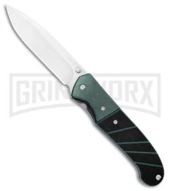 CRKT Ignitor Black & Green G10 Spring Assisted Knife - Satin Plain