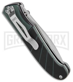 CRKT Ignitor Black & Green G-10 Spring Assisted Knife - Satin Serr -Knife Sale Shop CRKT Ignitor SA Black and Green G 10 Satin Serr BHQ 4147 jr side large