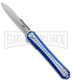 CRKT Stickler Blue Aluminum Liner Lock Knife - Satin Plain