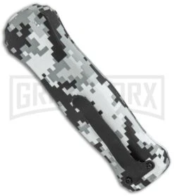 Coffin Blaster 2.0 Gray Camo W/Flames DA/OTF Automatic Knife - Black Two Tone 6 Coffin Blaster 2.0 Gray Camo W/Flames DA/OTF Automatic Knife - Black Two Tone -Knife Sale Shop Coffin Blaster Gray Camo Flames DA Auto Black TT GX 37837 jr side large