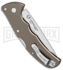 Cold Steel Code-4 Gun Metal Aluminum Tanto Lockback Knife - Satin Plain -Knife Sale Shop Cold Steel Code 4 Tanto LB Satin 58PT BHQ 15401 jr side large