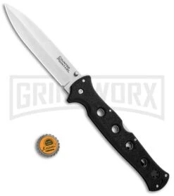 Cold Steel Counter Point XL Folding Knife - Satin Plain AUS-10A -Knife Sale Shop Cold Steel Counter Point XL Black Griv Ex 10AA BHQ 83389 jr bottlecap large