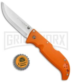 Cold Steel Blaze Orange Finn Wolf Lockback Knife - Satin Plain -Knife Sale Shop Cold Steel Finn Wolf LB Blaze Orange 20NPRYZ BHQ 51987 jr bottlecap 2 large