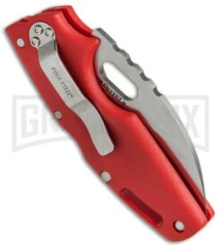 Cold Steel Tuff Lite Red Folding Knife - Satin Plain -Knife Sale Shop Cold Steel Tuff Lite Tri Ad Red 20LTR BHQ 51979 jr side large