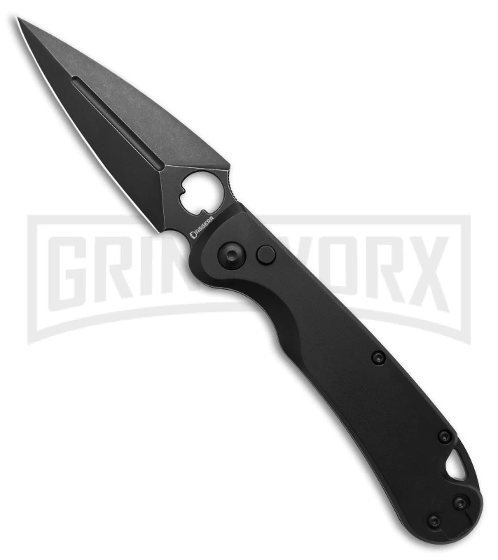 Daggerr Knives Arrow Black Aluminum Automatic Knife - Black Plain 1 Daggerr Knives Arrow Black Aluminum Automatic Knife - Black Plain