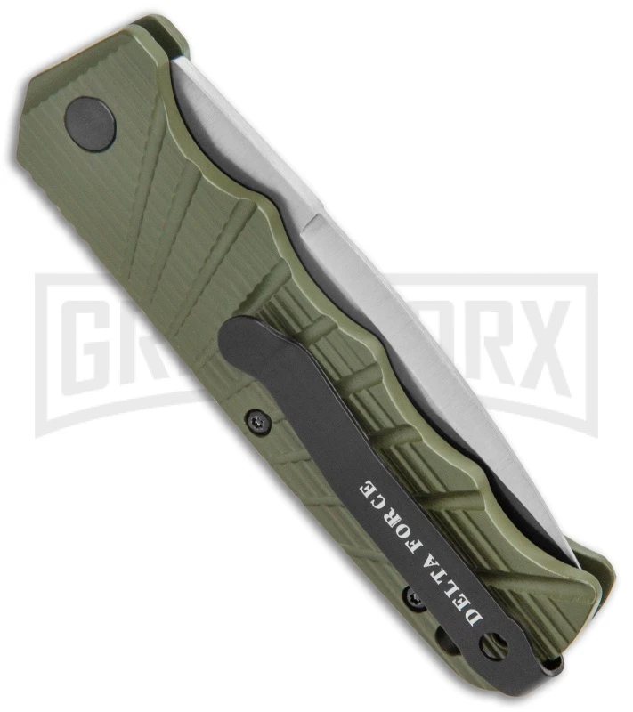 Delta Force Automatic Knife Green Aluminum - Satin Plain 3 Delta Force Automatic Knife Green Aluminum - Satin Plain - Image 3