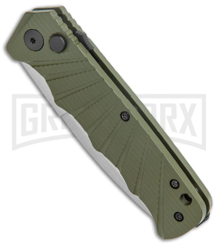 Delta Force Automatic Knife Green Aluminum - Satin Plain 2 Delta Force Automatic Knife Green Aluminum - Satin Plain - Image 2