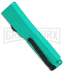 Firecracker Mini Robin Egg D/A OTF Automatic Knife - Black Dagger -Knife Sale Shop Firecracker Mini Robin Egg DA OTF Auto Black Dagger GX 37855 jr side large