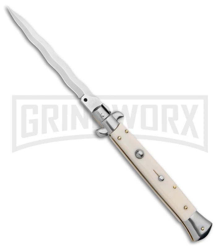 Frank B. 11" Sim Ivory Stiletto Automatic Knife (Kriss) 1 Frank B. 11" Sim Ivory Stiletto Automatic Knife (Kriss)