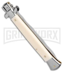 Frank B. 11" Sim Ivory Stiletto Automatic Knife (Kriss) 6 Frank B. 11" Sim Ivory Stiletto Automatic Knife (Kriss) -Knife Sale Shop Frank B 11in Italian Stiletto Auto Sim Ivory Kriss BHQ 99917 jr side large