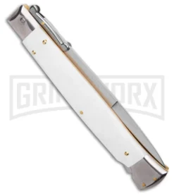 Frank B. 11" Italian Stiletto Swinguard Mother Of Pearl Automatic Knife - Bayo 5 Frank B. 11" Italian Stiletto Swinguard Mother Of Pearl Automatic Knife - Bayo -Knife Sale Shop Frank B 11in Italian Stiletto Swinguard Mother of Pearl AK Bayo GX 41438 td side1 large