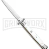 Frank B. 11" Italian Stiletto Swinguard White Automatic Knife - Dagger