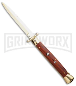 Frank B. 11" Cocobolo Italian Stiletto Swinguard Gold Plated - Bayonet Gold