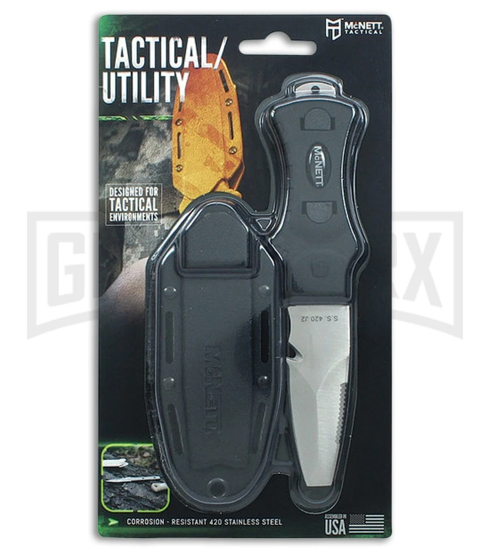 Gear Aid McNett Saturna Black Fixed Blade Knife - Satin Serr 1 Gear Aid McNett Saturna Black Fixed Blade Knife - Satin Serr