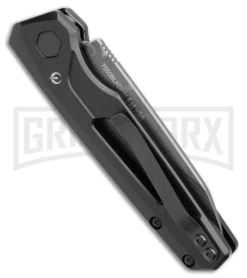 Kershaw Launch 11 Black Aluminum Automatic Knife - Damascus Plain -Knife Sale Shop Kershaw Auto Launch 11 Black Aluminum Damascus BHQ 175624 jr side large