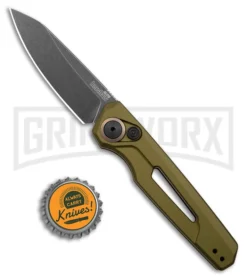 Kershaw Launch 11 OD Green Aluminum Automatic Knife - Blackwash Plain -Knife Sale Shop Kershaw Launch 11 Auto OD Green Aluminum Blackwash BHQ 178231 jr bottlecap large