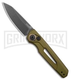 Kershaw Launch 11 OD Green Aluminum Automatic Knife - Blackwash Plain