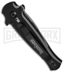 Kershaw Launch 12 CA Legal Black/Carbon Fiber Automatic Knife - Black SW Plain 6 Kershaw Launch 12 CA Legal Black/Carbon Fiber Automatic Knife - Black SW Plain -Knife Sale Shop Kershaw Launch 12 CA Legal mini Stiletto Automatic Knife Black CF 1in Black SW BHQ 145122 td side large