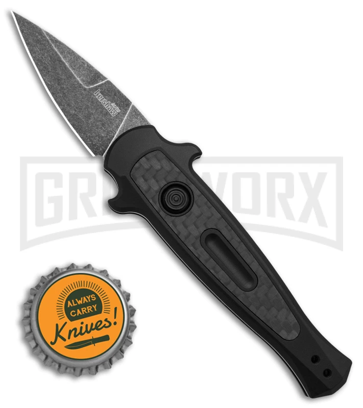Kershaw Launch 12 CA Legal Black/Carbon Fiber Automatic Knife - Black SW Plain 4 Kershaw Launch 12 CA Legal Black/Carbon Fiber Automatic Knife - Black SW Plain - Image 4
