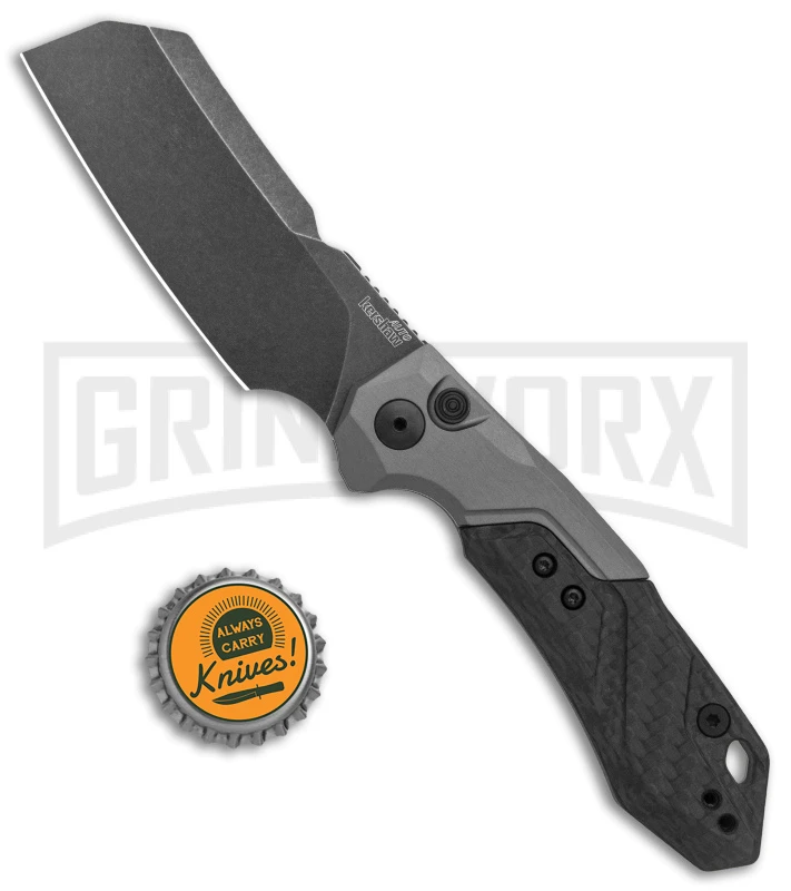 Kershaw Launch 14 Automatic Knife Cleaver Gray Aluminum - Black Stonewash Plain 4 Kershaw Launch 14 Automatic Knife Cleaver Gray Aluminum - Black Stonewash Plain - Image 4