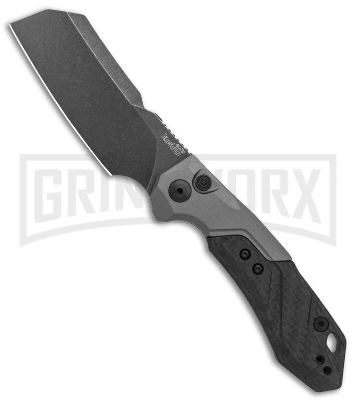 Kershaw Launch 14 Automatic Knife Cleaver Gray Aluminum - Black Stonewash Plain 1 Kershaw Launch 14 Automatic Knife Cleaver Gray Aluminum - Black Stonewash Plain