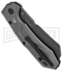 Kershaw Launch 14 Automatic Knife Cleaver Gray Aluminum - Black Stonewash Plain 6 Kershaw Launch 14 Automatic Knife Cleaver Gray Aluminum - Black Stonewash Plain -Knife Sale Shop Kershaw Launch 14 Auto Cleaver BlackWash 7850 BHQ 139777 jr side large