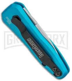 Kershaw Launch 4 Automatic Knife Teal CA Legal - Stonewash Plain -Knife Sale Shop Kershaw Launch 4 CA Legal Auto Teal SW KER7500TEALSW BHQ 92074 jr side large