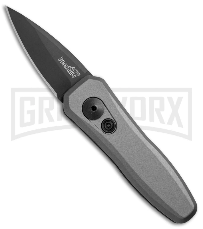 Kershaw Launch 4 Gray Automatic Knife CA Legal - Black Plain 1 Kershaw Launch 4 Gray Automatic Knife CA Legal - Black Plain