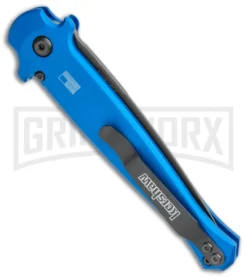 Kershaw Launch 8 Stiletto Automatic Knife Blue/CF (3.5" Stonewash) 5 Kershaw Launch 8 Stiletto Automatic Knife Blue/CF (3.5" Stonewash) -Knife Sale Shop Kershaw Launch 8 Stiletto Auto Blue CF Black BHQ 111460 jr side large