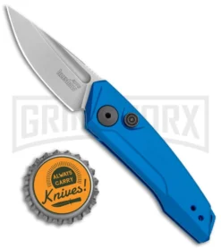 Kershaw Launch 9 Blue Automatic Knife CA Legal - Stonewash Plain -Knife Sale Shop Kershaw Launch 9 Auto Blue Working KER7250BLUSW BHQ 113299 jr bottlecap large