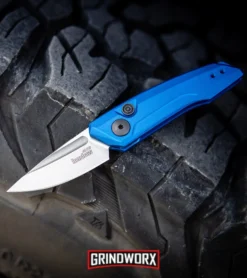 Kershaw Launch 9 Blue Automatic Knife CA Legal - Stonewash Plain -Knife Sale Shop Kershaw Launch 9 Automatic Knife Blue Working 7250BLUSW BHQ 113299 kp tire web large