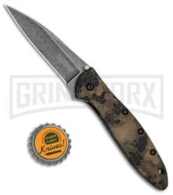 Kershaw Leek Digital Brown Assisted Knife - Black SW Plain 7 Kershaw Leek Digital Brown Assisted Knife - Black SW Plain -Knife Sale Shop Kershaw Leek Auto Digital Brown Blackwash BHQ 113292 jr bottlecap large