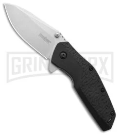 Kershaw Swerve Black Assisted Opening Knife - Stonewash Plain