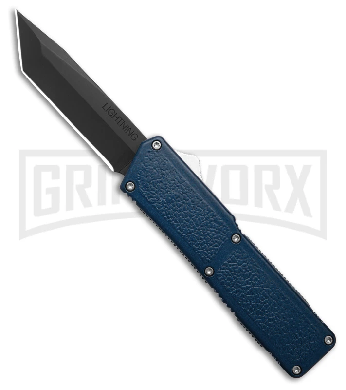 Lightning D/A Tanto OTF Automatic Knife Blue (3.25" Black) 1 Lightning D/A Tanto OTF Automatic Knife Blue (3.25" Black)