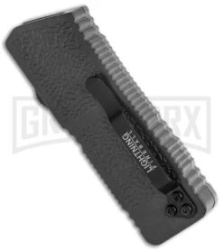 Lightning Fireball Black D/A OTF Automatic Knife - Drop Point Black Plain -Knife Sale Shop Lightning Fireball Black DA OTF Auto Black DP GX 37422 jr side large