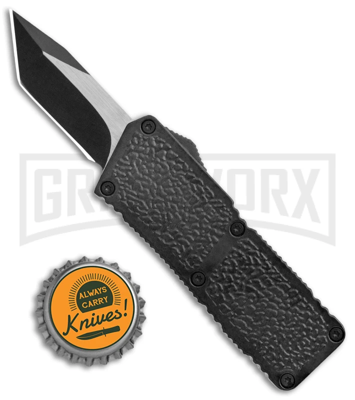 Lightning Fireball Black D/A OTF Automatic Knife - Tanto Black Plain 4 Lightning Fireball Black D/A OTF Automatic Knife - Tanto Black Plain - Image 4