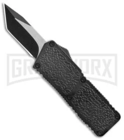 Lightning Fireball Black D/A OTF Automatic Knife - Tanto Black Plain