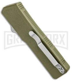 Lightning OD Green D/A OTF Automatic Knife - Tanto Satin -Knife Sale Shop Lightning OD DA OTF Auto Tanto Satin GX 33424 jr side large