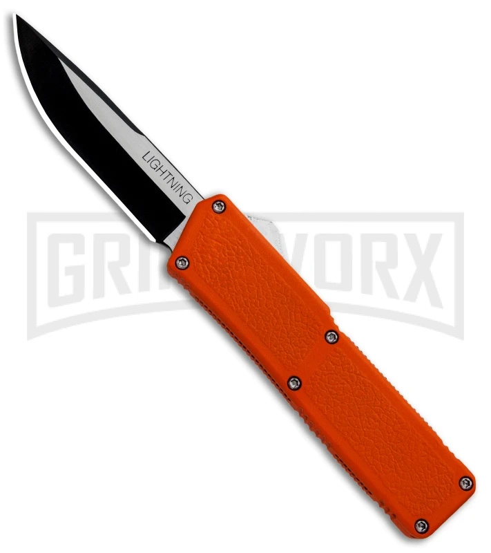Lightning Orange D/A OTF Automatic Knife - Two-Tone Plain 1 Lightning Orange D/A OTF Automatic Knife - Two-Tone Plain