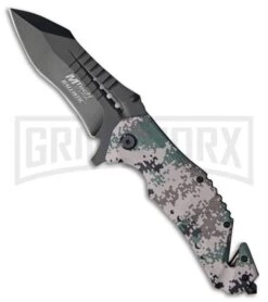 M-Tech Ballistic Civil Urban Camo Spring Assisted Knife - Black Plain