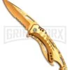 M-Tech Ballistic Gold Spring Assisted Knife - Gold Serr
