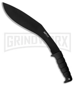 M-Tech Boomerang Kukri Black Fixed Blade Knife - Black Plain