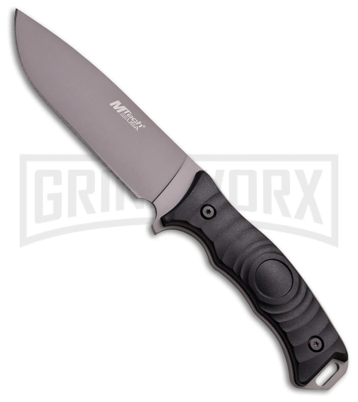 M-Tech Steel Horse Black Fixed Blade Knife - Gray Plain 1 M-Tech Steel Horse Black Fixed Blade Knife - Gray Plain