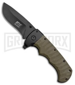 M-Tech Xtreme Ballistic Sentinel OD Green Spring Assisted Knife - Black Plain