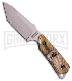 M-Tech Xtreme Neck Knife Camo G-10 Fixed Blade Knife - Bead Blast Plain