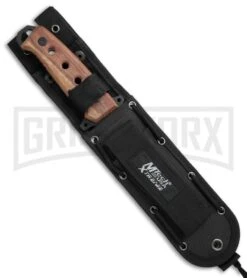 M-Tech Xtreme Stingray Wood Fixed Blade Knife - Black Serr -Knife Sale Shop M Tech Xtreme Stingray wood black serr BHQ 58228 er sheath large