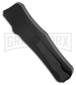 Mantis Auto Black Aluminum OTF Knife Dagger - Satin Partially Serrated 5 Mantis Auto Black Aluminum OTF Knife Dagger - Satin Partially Serrated -Knife Sale Shop Mantis Auto OTF Drop Point Black BHQ 184440 side kc large